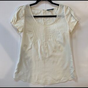 Sally Tseng| 100% Cotton Short Puff Sleeve Blouse